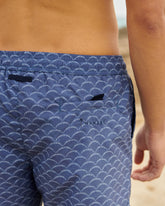 Printed Sketched Waves Swim Shorts |