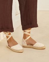 Cotton Crochet Flat Valenciana Espadrilles |
