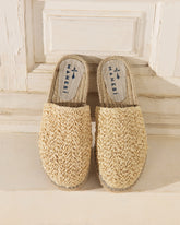 Coarse Woven Raffia Chunky Mules |