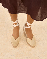 Suede Heart-Shaped Wedge Espadrilles |