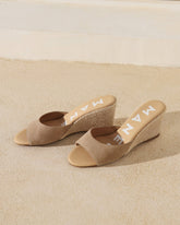 Suede Mule Wedge Espadrilles |