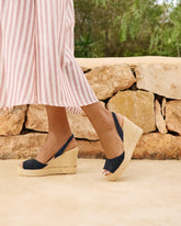 Suede Slingback Wedge Espadrilles |
