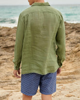 Washed Linen Nassau Polo Shirt |