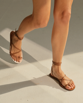 Valentina Leather Tie-Up Sandals |