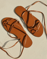 Valentina Leather Tie-Up Sandals |