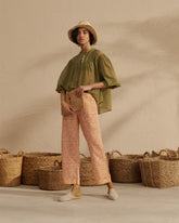 Printed Washed Linen Belem Trousers |