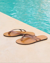 Leather Double Band Flip Flop Sandals |