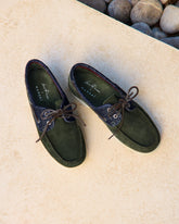 Swan Suede & Denim Boat Shoes |