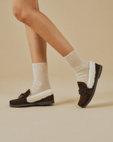 Suede Mocassins With Faux Fur |