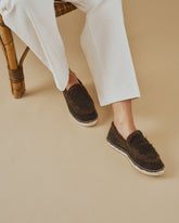 Suede Loafers With Faux Fur |