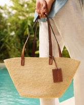 Rust Raffia & Leather New Basket Bag |