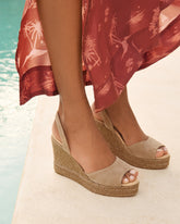 Suede Slingback Wedge Espadrilles |