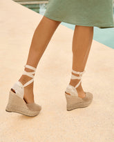 Suede Heart-Shaped Wedge Espadrilles |