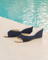 Suede Mule Wedge Espadrilles |