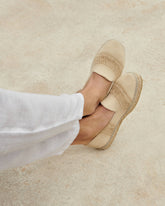 Distressed Woven Cotton Espadrilles |