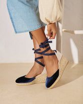 Velvet Low Wedge Espadrilles |