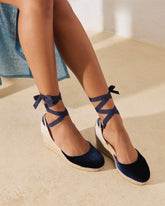 Velvet Low Wedge Espadrilles |