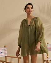 Silk Cotton Voile Minorca Dress |