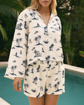 Printed Linen Cabo Shirt - L81FJ - Eggnogg Tropical Toile | 