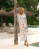 Printed Linen Maspalomas Dress - L81MS - Eggnogg Tropical Toile | 