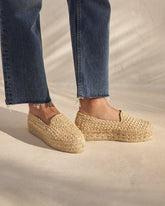 Raffia Stripes Double Sole Espadrilles - Women's Espadrilles | 