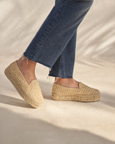 Raffia Stripes Double Sole Espadrilles - Women's Espadrilles | 
