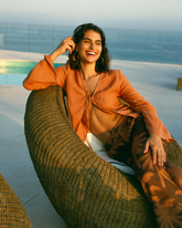 Linen Gauze Santander Top - Women's Special Prices Clothing | 