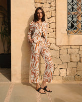 Printed Linen Belem Trousers - Women's Special Prices Clothing | 