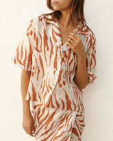 Printed Linen Cumana Shirt - Women's Special Prices Clothing | 