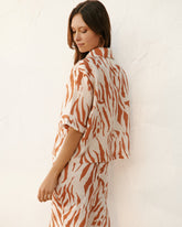 Printed Linen Cumana Shirt - Women's Special Prices Clothing | 