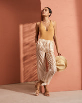 Printed Silk Cotton Voile<br />Belem Trousers - Women's Special Prices Clothing | 