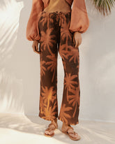 Printed Linen Belem Trousers - Women's Special Prices Clothing | 