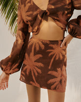 Printed Linen Posadas Skirt - Women's Special Prices Clothing | 