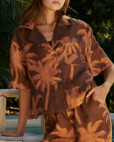 Printed Linen Cumana Shirt - Women's Special Prices Clothing | 