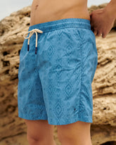 Printed Ikat With Palm Swim Shorts - Printed Swimshorts | 