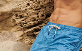 Printed Ikat With Palm Swim Shorts - Men's Swimwear | 