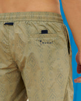 Printed Ikat With Palm Swim Shorts - Men's Special Prices Swimwear | 