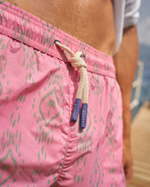 Printed Ikat With Palm Swim Shorts - Men's Special Prices Swimwear | 