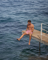 Printed Ikat With Palm Swim Shorts | 