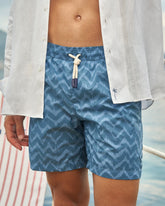 Printed Ethnic Zig Zag Swim Shorts - Men's Special Prices | 