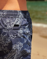 Stone Washed Printed Nylon Swim Shorts - Printed Swimshorts | 