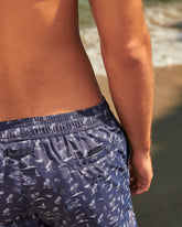 Stone Washed Printed Nylon Swim Shorts - Printed Swimshorts | 