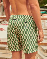 Stone Washed Printed Nylon Swim Shorts - Printed Swimshorts | 
