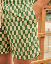 Stone Washed Printed Nylon Swim Shorts - Printed Swimshorts | 