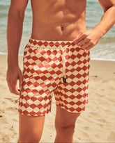 Stone Washed Printed Nylon Swim Shorts - Printed Swimshorts | 