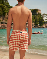 Stone Washed Printed Nylon Swim Shorts - Printed Swimshorts | 