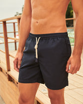 Stone Washed Nylon Swim Shorts - Plain Swimshorts | 