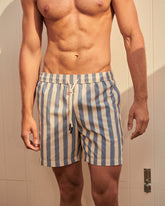 Printed Macro Stripes Swim Shorts - Printed Swimshorts | 