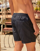 Recycled Polyester and Linen Blend<br />Swim Shorts - Plain Swimshorts | 