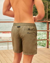 Recycled Polyester And Linen Blend Swim Shorts - Plain Swimshorts | 